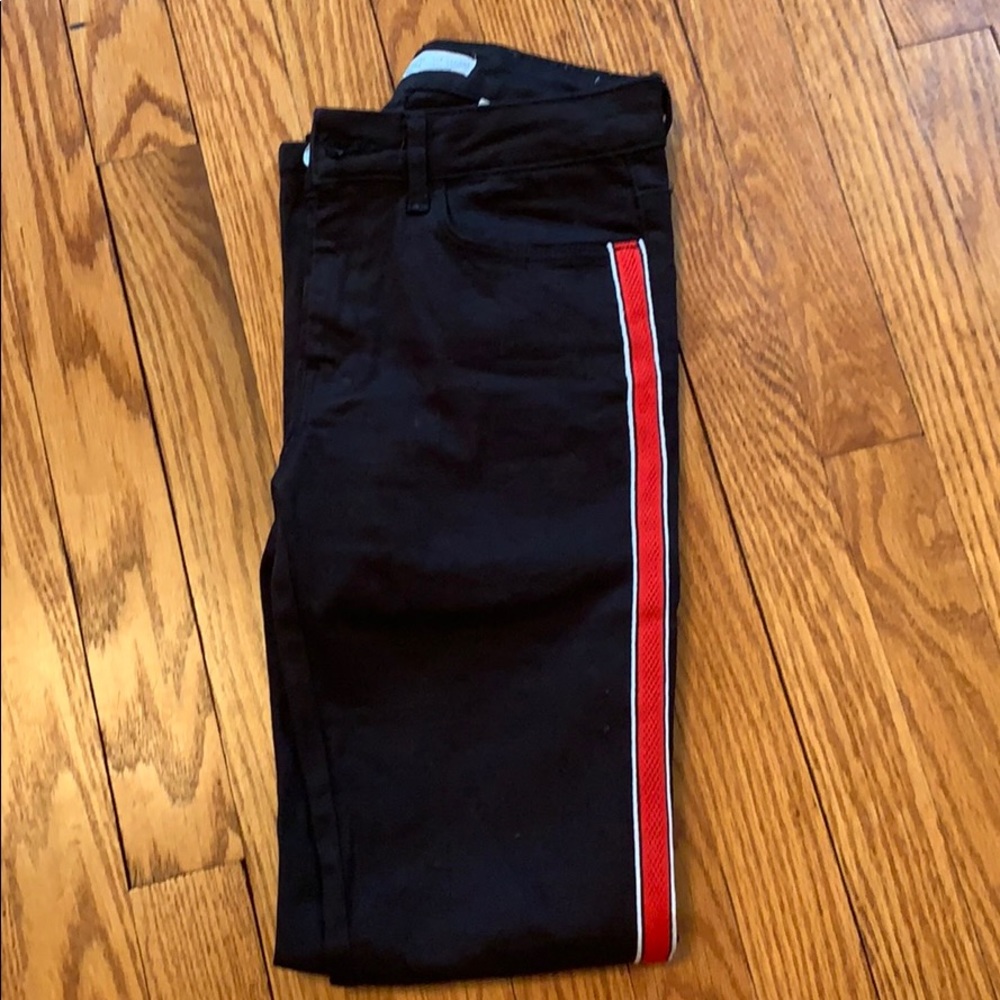Zara Black Jean with Red Stripe